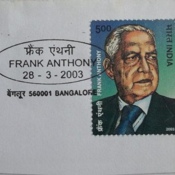 28 Mar. '03 Frank Anthony (Parliamentarian & Educationist).1st Day Cancellation