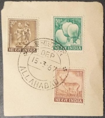 15 Mar.'67. Allahabad (HandiCrafts) (mangoes) (Chittal) (Definitive Special Cancellation) 1st Day Cancellation