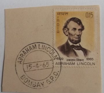15 Apr.'65 Death Centenary of Abraham Lincoin. 1st Day Cancellation