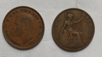UK 1 Penny Coin 1919 (USED)