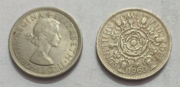 UK 2 Shilling Coin 1960 (USED)