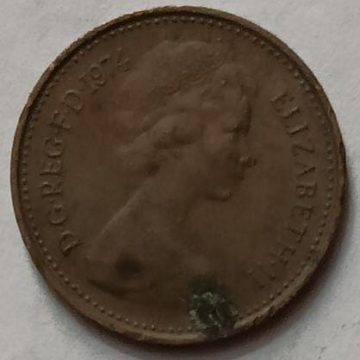 UK Half  Penny 1974 Coin (Used)