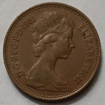 1 New penny 1981_Great Britain, Elizabeth II (used)
