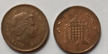 UK 1 Penny Coin 1999 (USED)