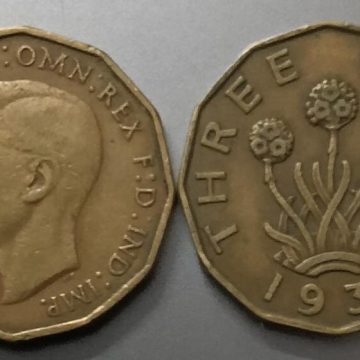 UK 3 Pence Coin1937 (USED)