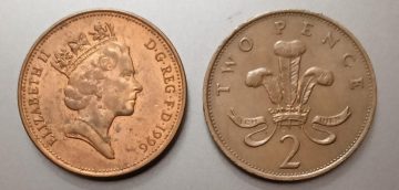 2 pence Garden Bird  Elizabeth II 1996