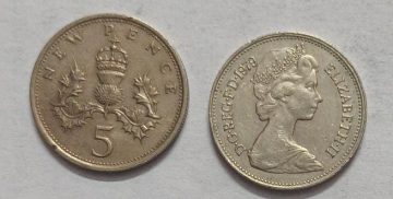 UK 5 Pence Coin 1979 (USED)