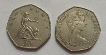 UK 50 Pence Coin 1969 (USED)