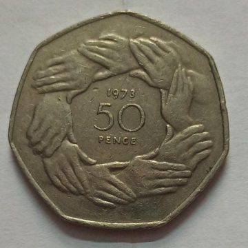 UK 50 Pence Coin 1973 (USED)