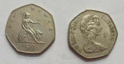 UK 50 Pence Coin 1983 (USED) | Indian Postage Stamps | Indian Coins | Old Indian Currency | Rare Indian Coins | Numismatic Collection India