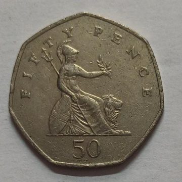 UK 50 Pence Coin 2002 (USED)