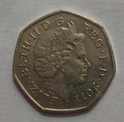 UK 50 Pence Coin 2011 (USED) | Indian Postage Stamps | Indian Coins | Old Indian Currency | Rare Indian Coins | Numismatic Collection India - Image 2