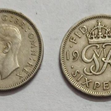 UK 6 Pence Coin 1949 (USED)