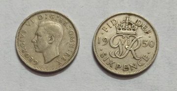 UK 6 Pence Coin 1950 (USED)