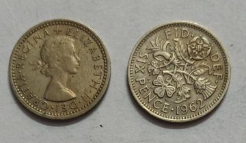 UK 6 Pence Coin 1962 (USED)