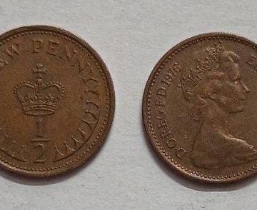 UK Half New Penny 1976 Small Coin (USED)