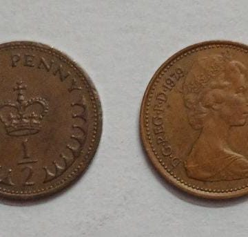 UK Half New Penny 1979 Small Coin (USED)