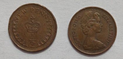 UK Half New Penny 1980 Small Coin (USED) | Indian Postage Stamps | Indian Coins | Old Indian Currency | Rare Indian Coins | Numismatic Collection India