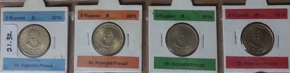5 Rupee - Dr Rajendra Prasad - 4 NOS -   C/ B/ H/ N_UNC  Mint | Indian Postage Stamps | Indian Coins | Old Indian Currency | Rare Indian Coins | Numismatic Collection India