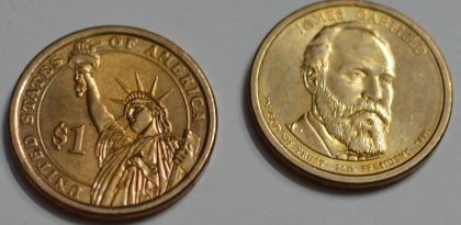 United States 20th President One Dollar - James A. Garfield (1881) USED1Quantity | Indian Postage Stamps | Indian Coins | Old Indian Currency | Rare Indian Coins | Numismatic Collection India