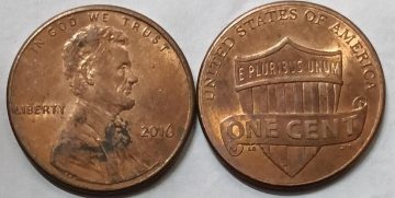 U.S.A. 1-CENT 2016 (used)