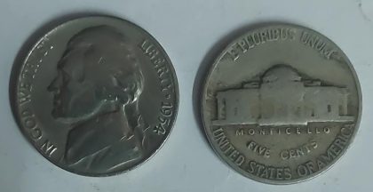 U.S.A. 5- CENT 1954(used) | Indian Postage Stamps | Indian Coins | Old Indian Currency | Rare Indian Coins | Numismatic Collection India