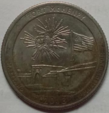 2013- Brilliant USED Fort McHenry National Park Quarter Coin