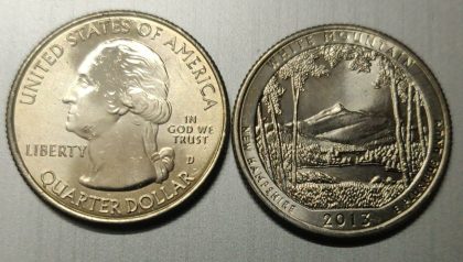 2013- Brilliant Uncirculated White Mountain National Park Quarter Coin | Indian Postage Stamps | Indian Coins | Old Indian Currency | Rare Indian Coins | Numismatic Collection India