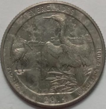 2014- Brilliant Uncirculated EVERGLADES National Park Quarter Coin