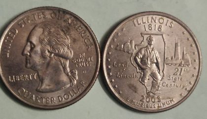 United States Quarter Dollar Illinois State 1 Coin (# 21/50) Used | Indian Postage Stamps | Indian Coins | Old Indian Currency | Rare Indian Coins | Numismatic Collection India