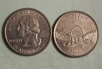 United States Quarter Dollar Missouri State 1 Coin (# 24/50) Used | Indian Postage Stamps | Indian Coins | Old Indian Currency | Rare Indian Coins | Numismatic Collection India