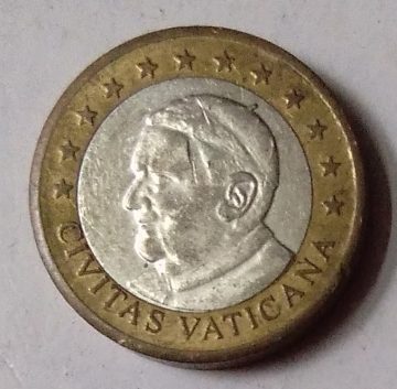VATICAN 1 Euro Specimen coin (used)