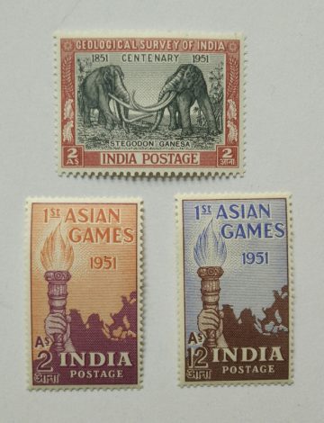 1951 Complete year pack 3 Stamp (Hinged/Gum washed)