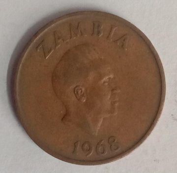 ZAMBIA 2 NGWEE 1968 Coin (USED)