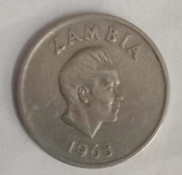 ZAMBIA 5 NGWEE 1968 Coin (USED)