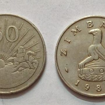 ZIMBABWE 50 CENT 1988 Coin(UNC)