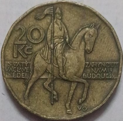 Czech Republic 20 koruna 1998 (used) | Indian Postage Stamps | Indian Coins | Old Indian Currency | Rare Indian Coins | Numismatic Collection India - Image 2