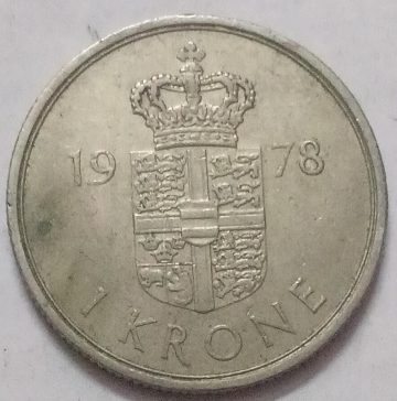 DENMARK 1 KRONE 1978 (USED)