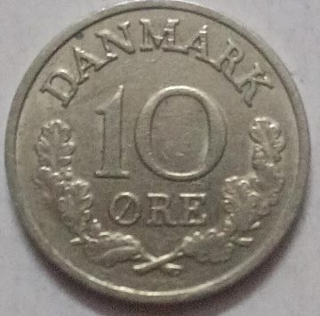 DENMARK 10 ORE 1963 (USED)