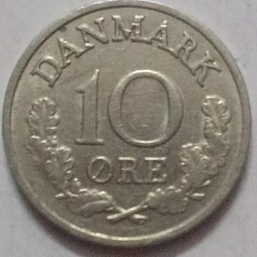DENMARK 10 ORE 1963 (USED)