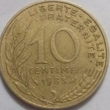 10 Centimes 1983 Liberte Egalite Fraternite (used)