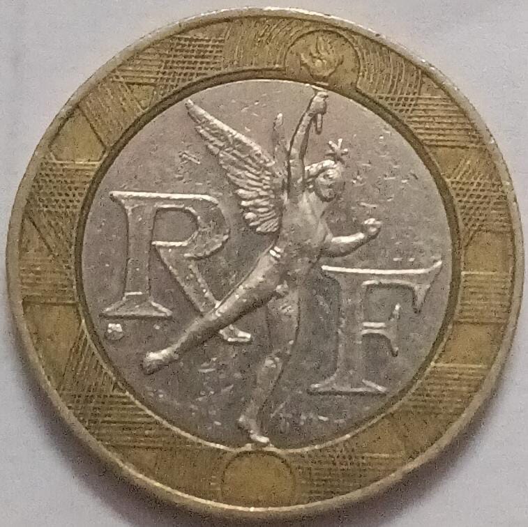 10 Francs 1988 Republique Francaise Nickel Brass (used) - Image 2