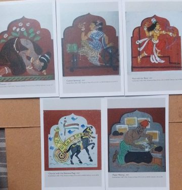 HARIPURA PANELS -NANDALAL BOSE  Paintings Set of 5 Maxi cards