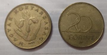 HUNGARY20 FORINT 1993(used)