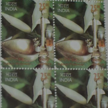 Indian perfumes Jasmine Rs 25 (Block of 4 TL Stamp)