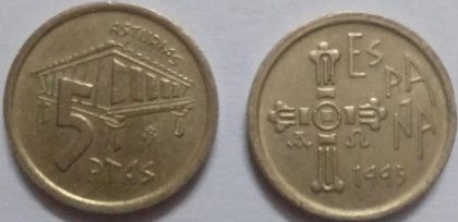 Spain 5 Pesetas Coin 1995(Used) | Indian Postage Stamps | Indian Coins | Old Indian Currency | Rare Indian Coins | Numismatic Collection India