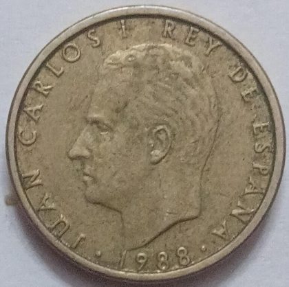 Spain 100 Pesetas Coin 1988(Used) | Indian Postage Stamps | Indian Coins | Old Indian Currency | Rare Indian Coins | Numismatic Collection India - Image 2