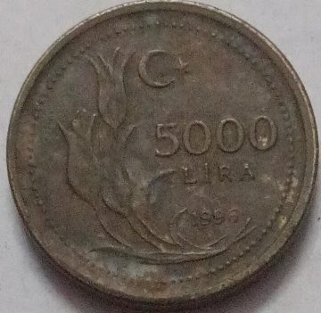 Turkey 5000 lira1996 (used)