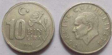 Turkey 10 lira1996 (used)