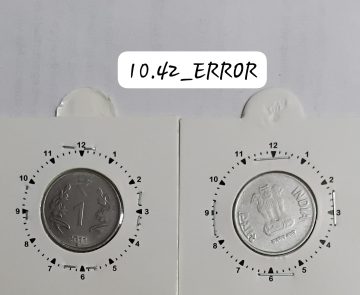 1 RUPEE 2011 HYDERABAD MINT 11 O'CLOCK ROTATION ERROR COIN USED